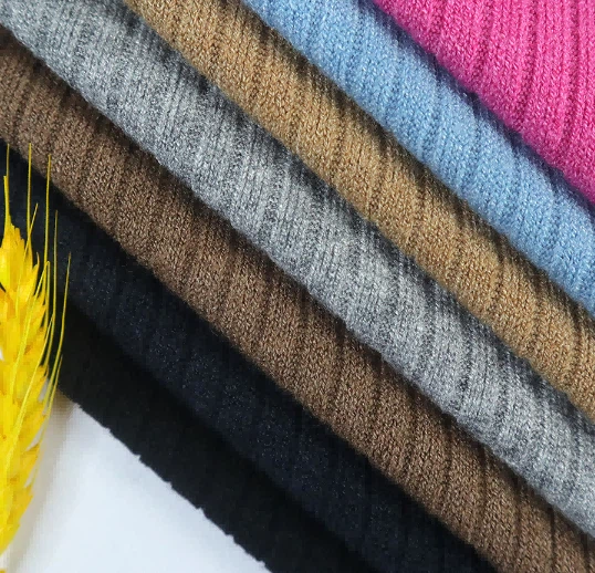 Soft Breathable Plain Dyed Knit Rib Fabric Pricelist